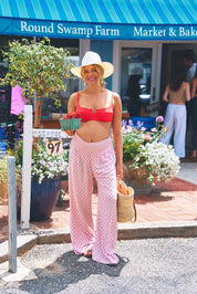 The Anytime Beach Pant - Red Scallop
