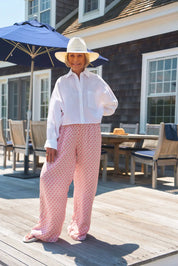 The Anytime Beach Pant - Red Scallop