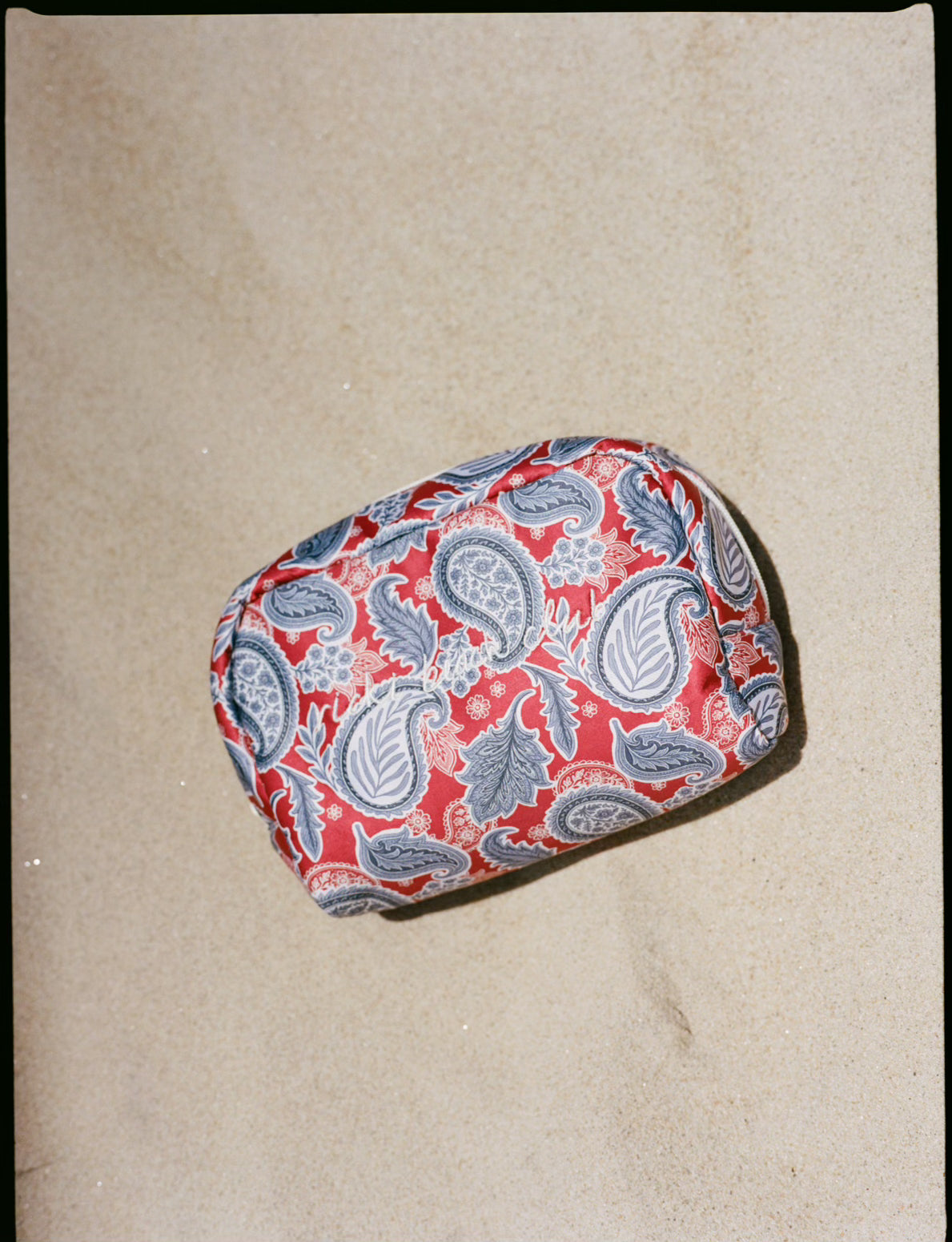 Cosmetic Bag Blue & Red Paisley