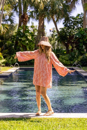 Ada Dress - Coral & Cream