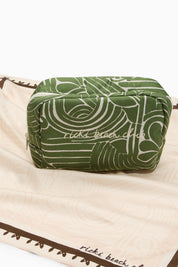 Cosmetic Bag: Match Green Geo