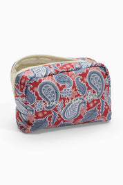 Cosmetic Bag Blue & Red Paisley