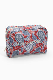 Cosmetic Bag Blue & Red Paisley