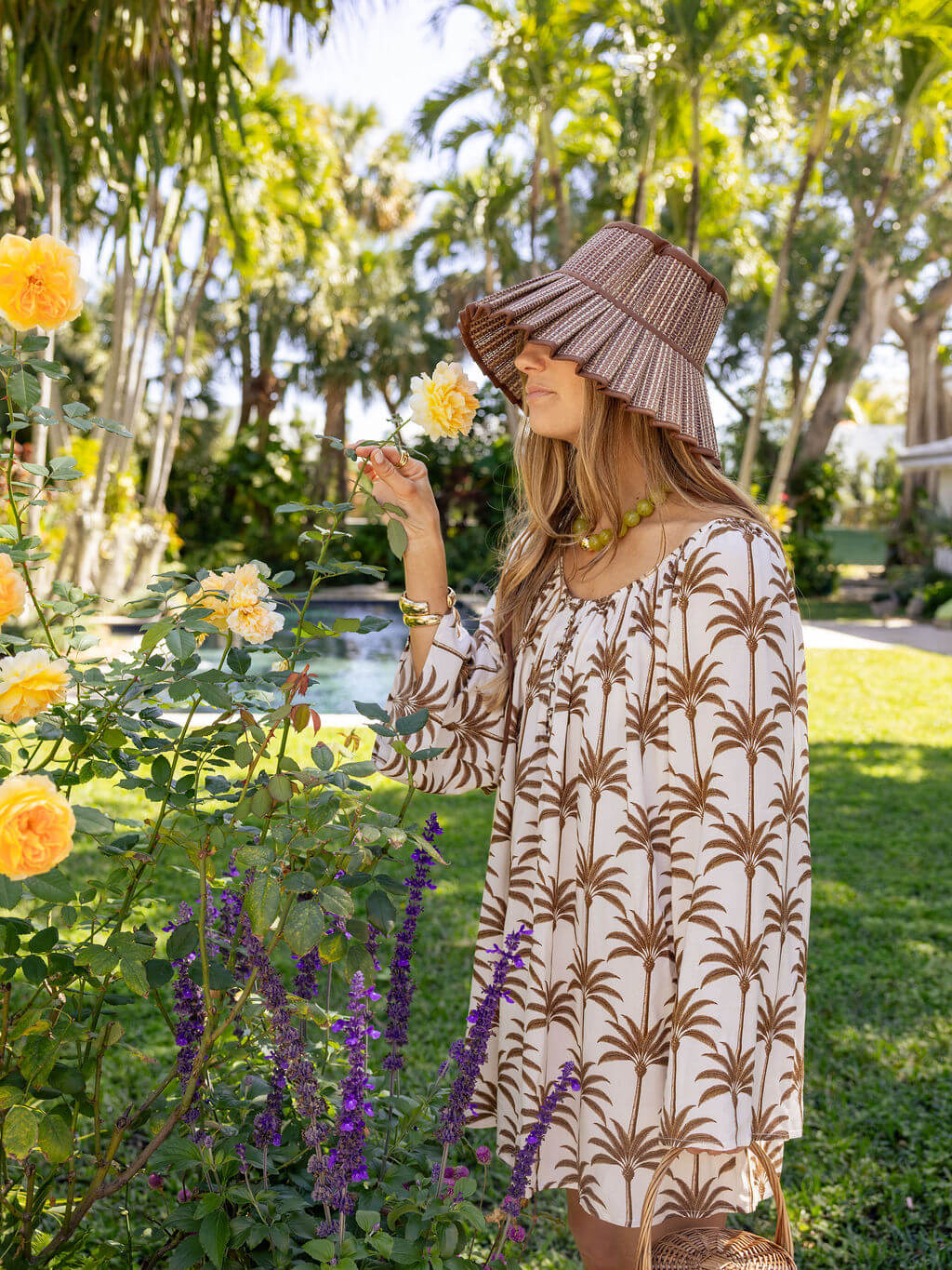 Ada Dress - Chocolate Palm Tree