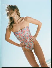 Georgia One-Piece Blue & Red Paisley