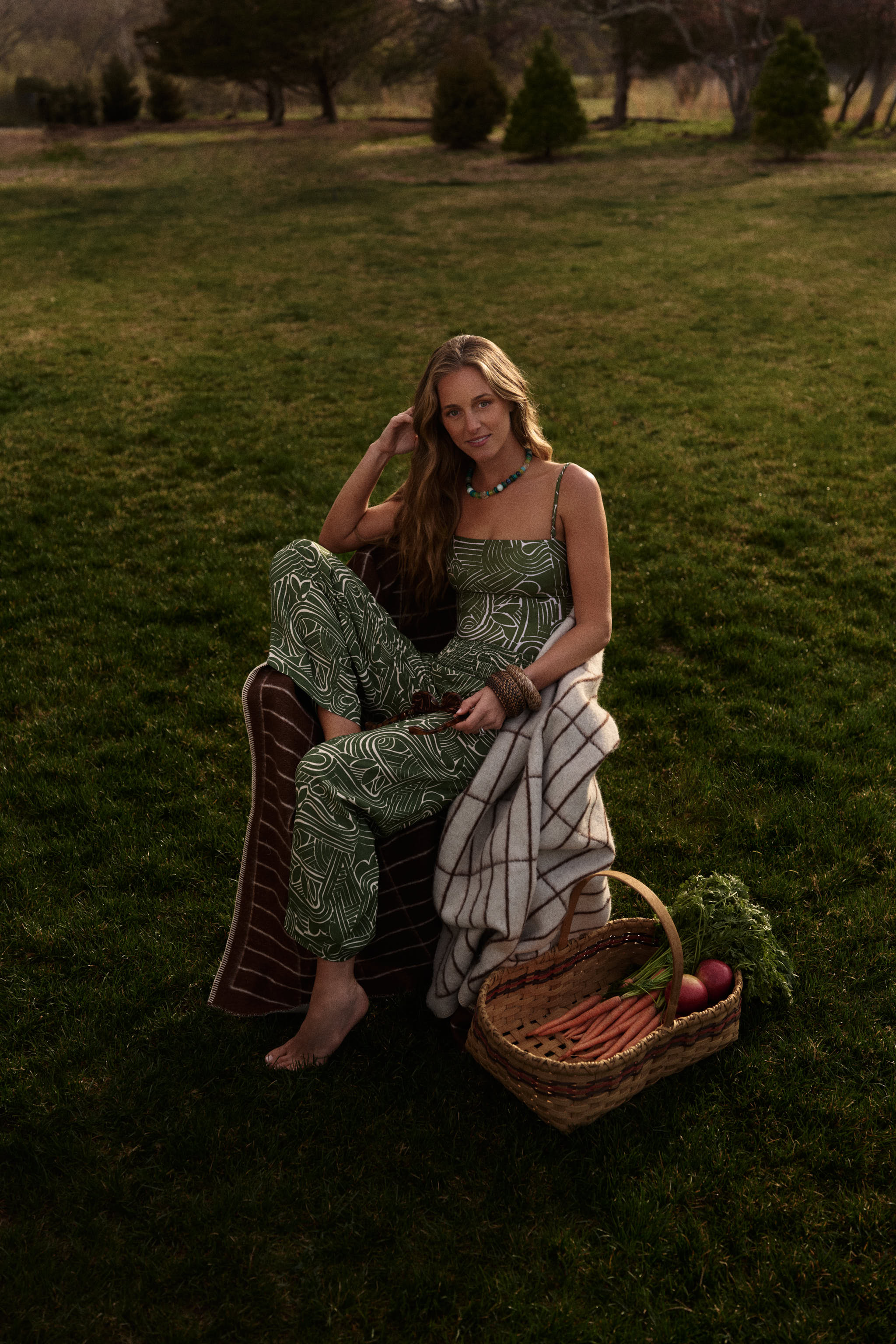 Ricki Pant Matcha Green Geo
