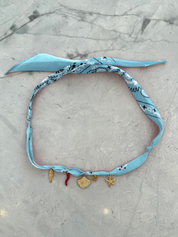 Bandana Charm Necklace - Sky Blue