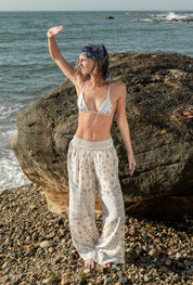 Ricki Pant Blue & Cream Bandana
