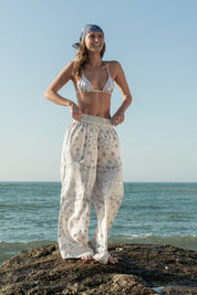Ricki Pant Blue & Cream Bandana