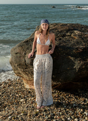 Mia Top Blue & Cream Bandana
